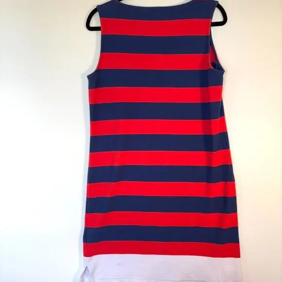 Vineyard Vines Red Blue Stripe Knit Shift Dress Women Small Nautical - Picture 4 of 12